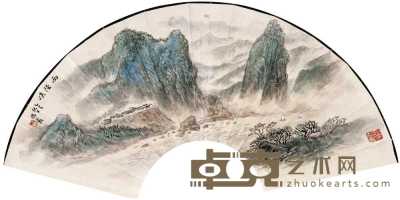 杨石朗 1995年作 西陵峡 扇面 20.5×59.5cm